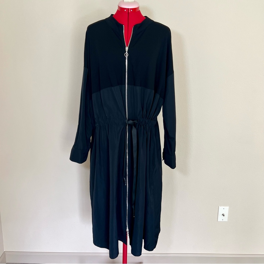 NWT Mat. Fashion Black Long Sleeve Midi Dress With Zipper Size 18-20